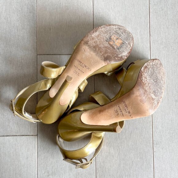 Jimmy Choo Iridescent Olive Heels - Picture 7 of 8